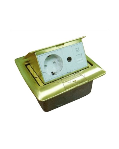 Люк встраиваемый на 1,5 модуля (45х45 мм) с коробкой, латунь, IP44 Экопласт 70023 в Иваново Системы лючков и колонн Pintop.ru