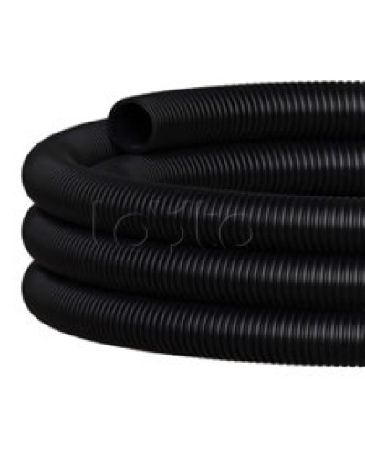 NR050 Двустен. труба ПНД гибкая откр. прокладки, SN26, с зондом, D50мм (50м) чёрный Экопласт (801050HFR-UF-BL) в Иваново Труба гофрированная Pintop.ru