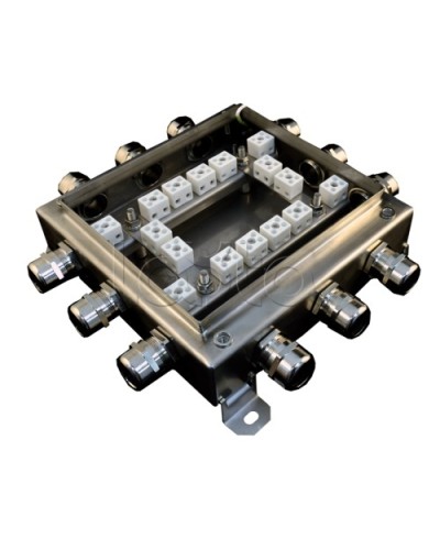 Коробка монтажная огнестойкая Гефест КМ-О (32к*10,0)-IP66 2020нерж, 12 вводов 200х200х60 в Иваново Распределительные коробки Pintop.ru