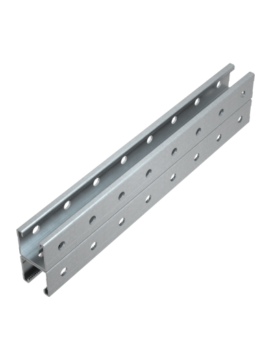 Страт-профиль двойной 41х41 L200 мм s:3,0 (тройная перфорация) КМ-Профиль (2STPV41-41-200 3P) в Иваново Аксессуары для лотков Pintop.ru