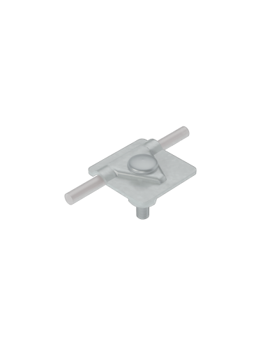 Универсальный соединитель для прутка Ø 5-10 мм с 1 пластиной 40х40 мм КМ-Профиль (USM-D5-10) в Иваново Аксессуары для лотков Pintop.ru