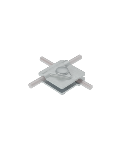 Универсальный соединитель для прутка Ø 5-10 мм с 2 пластинами 40х40 мм HD КМ-Профиль (2USM-D5-10 HD) в Иваново Аксессуары для лотков Pintop.ru