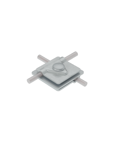 Универсальный соединитель для прутка Ø 5-10 мм с 3 пластинами 40х40 мм CU КМ-Профиль (3USM-D5-10 CU) в Иваново Аксессуары для лотков Pintop.ru