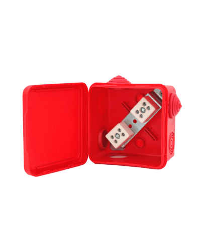 Коробка распределительная огнестойкая КРОПС-П1, IP54, габаритные размеры 100х100х50 мм, для кабелей сечением до 2,5 мм2, 6 клемм КМ-Профиль (FRJB-KM-P1-2.5-06-КРОПС-IP54) в Иваново Распределительные коробки Pintop.ru