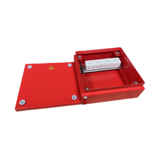Коробка распределительная огнестойкая КРОПС, IP65, габаритные размеры 200х200х80 мм, для кабелей сечением до 25 мм2, 4 клеммы КМ-Профиль (FRJB-KM-ST6-25-04-КРОПС-IP65)