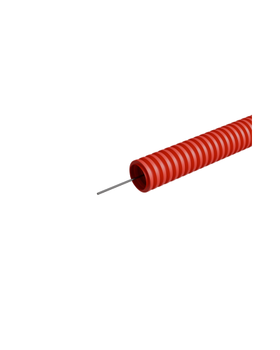 Труба гофрированная ПНД лёгкая d20 мм с зондом трудногорючая безгалогенная (HFFRLS), (уп. 100 м) КМ-профиль (KM-FRTG-20) в Иваново Труба гофрированная Pintop.ru