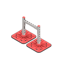 Опорная конструкция для горизонтальных прямоугольных воздуховодов и металлических лотков кабеленесущих систем TECHNORAPTOR FOOT 350х500 HD КМ-профиль (KM-TR-F-SSHRAD-350-500 HD)