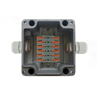 Металлическая коробка соединительная МКС 2ВК Wago «МОРОЗ»с датчиком вскрытия корпуса (тампером), IP66/IP68 Магнито-Контакт