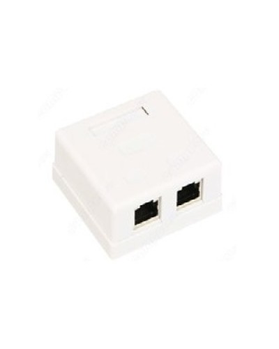 Розетка компьютерная RJ-45 (8P8C), категория 5e, двойная, внешняя (настенная), Dual IDC, белая в Иваново Розетки компьютерные и телефонные Pintop.ru