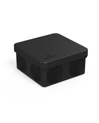 Коробка распред. 60-0210-9005м двухкомп. безгалогенная (HF) черная 80х80х40 (8шт/уп) Промрукав (60-0210-9005м) в Иваново Распределительные коробки Pintop.ru