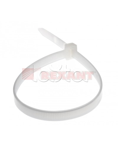 Хомут-стяжка нейлоновый, многоразовый 8x300 мм СКМ-300 белый (100шт/уп) REXANT 07-0309 в Иваново Стяжки-хомуты Pintop.ru