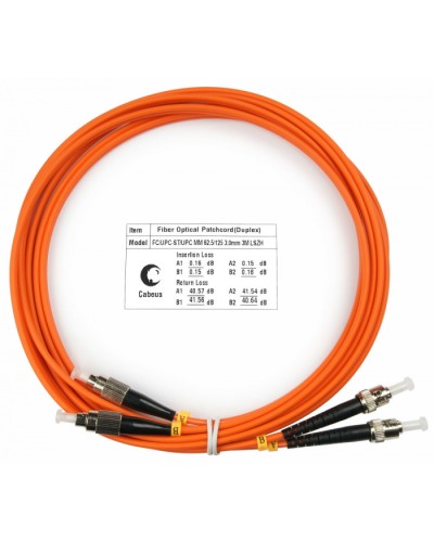 Шнур оптический duplex FC-ST 62,5/125 mm 3м LSZH Cabeus FOP-62-FC-ST-3m в Иваново Патч-корды оптические Pintop.ru