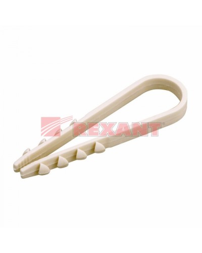 Дюбель-хомут 19-25, белый (100шт/уп) REXANT 07-4503 в Иваново Стяжки-хомуты Pintop.ru