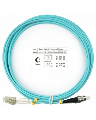 Шнур оптичесикй duplex LC-FC 50/125 MM OM3 3 м LSZH Cabeus FOP-50-LC-FC-3M в Иваново Патч-корды оптические Pintop.ru