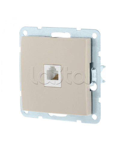 Розетка телефонная RJ-12 с накладкой (бежевый) LK60 Экопласт (865501-1) в Иваново Розетки компьютерные и телефонные Pintop.ru