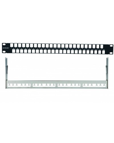Наборная коммутационная панель 19”, 1U, 48 портов UTP/FTP Eurolan (27F-00-48BL) в Иваново Патч-панели Pintop.ru