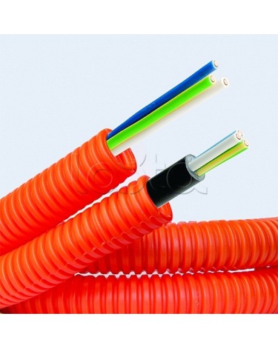Электротруба ПНД гибкая гофр. д.16мм, цвет оранжевый, с кабелем ВВГнг(А)-LS 3х1,5мм² РЭК ГОСТ+, 100м DKC 7L916100 в Иваново Труба гофрированная Pintop.ru