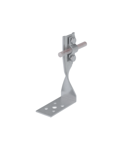 Угловой держатель болтовой скрученный для прутка Ø 5-10 мм H70 мм CU КМ-Профиль (UDBS-H70-D5-10 CU) в Иваново Монтажные материалы Pintop.ru