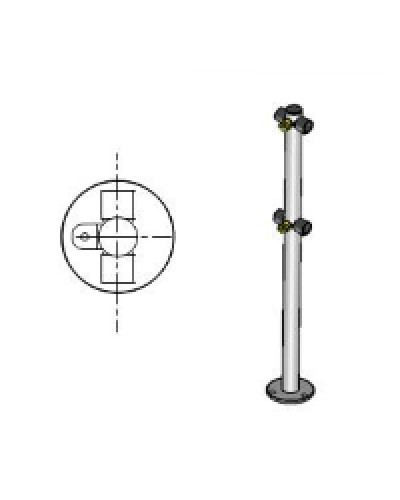 Стойка ограждения с 2-мя полупетлями под поворотную створку или секцию Т-образная по 2 муфты слева и справа Oxgard Стойка ограждения с 2-мя полупетлями Т-образная (ВЗР 1996.09.21) в Иваново Ограждения Pintop.ru