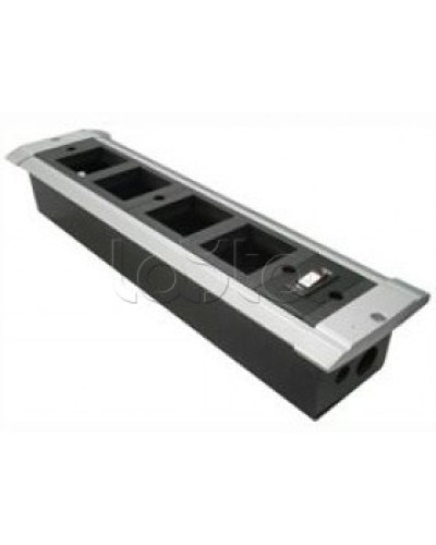 Блок настольный встраиваемый, с выключателем нагрузки на 4 модуля (45х45мм) для креп. к столу (алюмин) Экопласт 70324 в Иваново Аксессуары для кабель-канала Pintop.ru