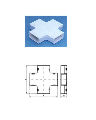 Х-соединитель с основой 60х22 на 60х22 TWT TWT-CT60/60-XB-WH в Иваново Аксессуары для кабель-канала Pintop.ru