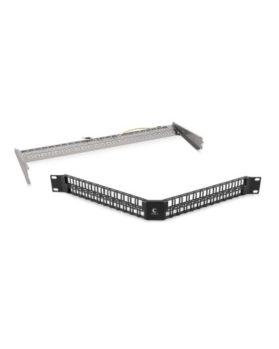 Угловая модульная патч-панель 19, 48 портов, 1U Cabeus (PLBHD-48-CON-SH) в Иваново Патч панель Pintop.ru