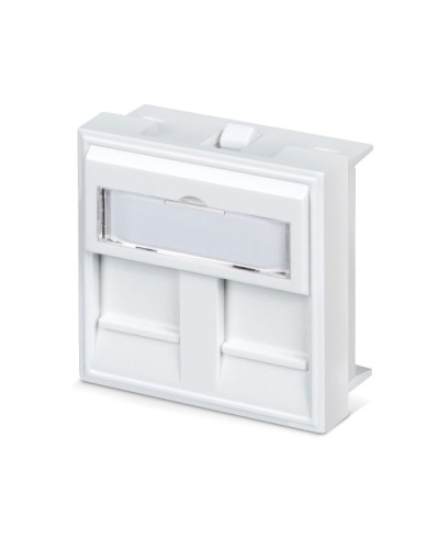 Вставка 45x45 (Mosaic) для 2 модулей формата Keystone Jack с маркером (FP-45-2M) Пожтехкабель СКС (202-032) в Иваново Модули Keystone Pintop.ru