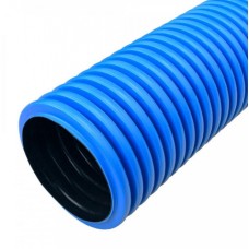 Труба гофрированная двустенная ПНД жесткая тип 750 (SN19) синяя д90 6м (36м/уп) Промрукав (PR15.0074)