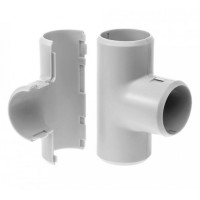 Тройник разборный д32 безгалогенный (HF) атмосферостойкий серый (15шт/180шт уп/кор) Промрукав (PR13.0367)