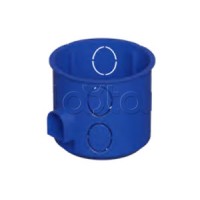 Коробка установочная D68x62мм со стык. ушками, межцентр. 71мм, IP20, цвет синий (1шт) Экопласт (44659-1)