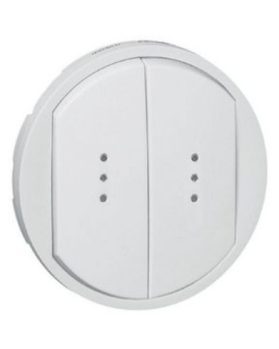 Лицевая панель для выключателя двойного с индикацией белый Celiane Legrand 068004 в Иваново Аксессуары для кабель-канала Pintop.ru