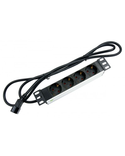 Блок евророзеток для 10 шкафов, горизонтальный, 4 розетки, 10 A Cabeus PDU-4P-2IEC в Иваново Блоки розеток Pintop.ru