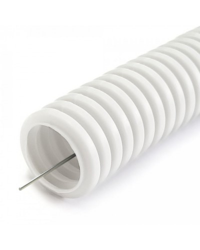 Труба гофр ПЛЛ легкая безгалогенная (HF) негорючая (НГ) белая с/з d20 мм (50м/уп) Промрукав (PR02.0331) в Иваново Труба гофрированная Pintop.ru