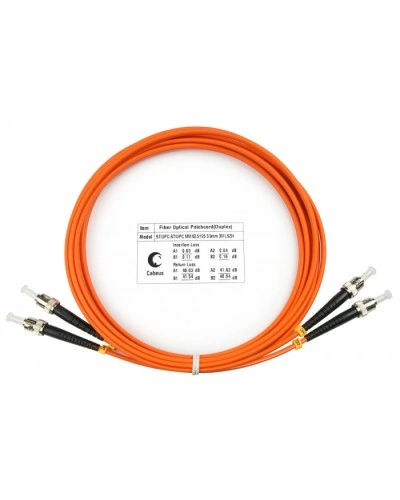 Шнур оптический duplex ST-ST 62,5/125 mm 3м LSZH Cabeus FOP-62-ST-ST-3m в Иваново Патч-корды оптические Pintop.ru